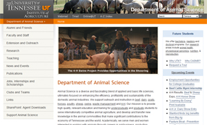 The University of Tennessee: Institute of Agriculture: Department Of Animal Science